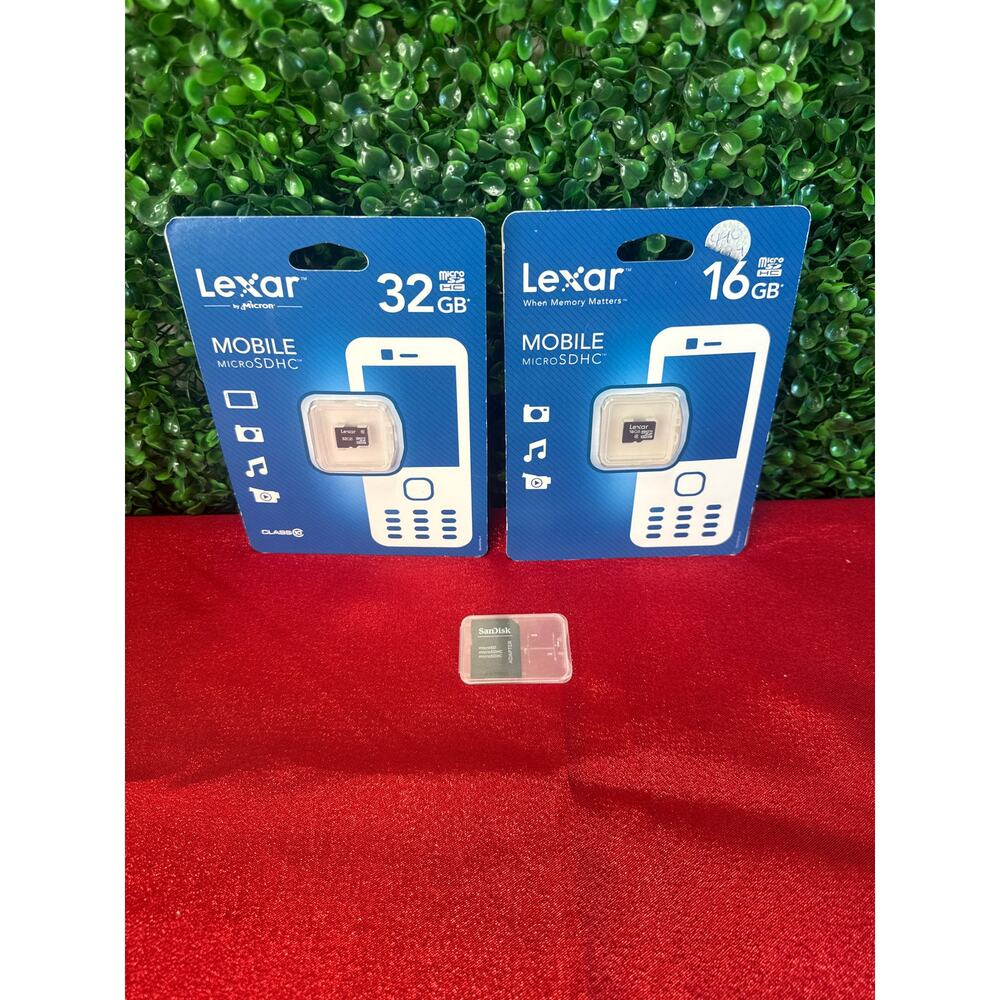 Bundle of Lexar 32 GM MicroSDHC Memory Card SanDisk MicroSD Memory Card Adapter